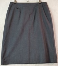 Calvin Klein Pencil Skirt Women Size 8 Gray Polyester Lined Vented Logo ... - $18.94