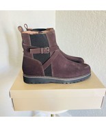 DONALD PLINER Buckled Lug Sole Bootie, Suede Leather, Dark Brown, Size 13, NWT - $129.97