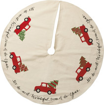 36&quot; Christmas Tree Skirt | Vintage Truck Most Wonderful Time of the Year - $38.95