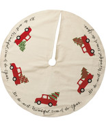 36" Christmas Tree Skirt | Vintage Truck Most Wonderful Time of the Year - $38.95