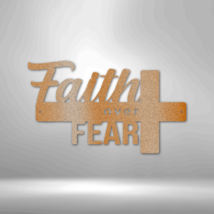  Faith Over Fear Steel Sign Laser Cut Powder Coated Home &amp; Offic - £41.57 GBP+