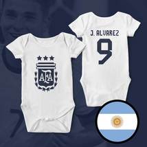 Argentina Alvarez Champions 3 stars World Cup Qatar 2022 White Baby Body... - £21.25 GBP