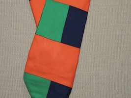 Vintage Gene Meyer Japan Neck Tie/Necktie Silk orange green blue geo 59&quot;... - £44.95 GBP