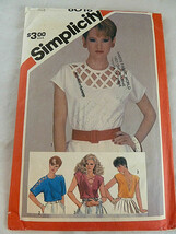 SIMPLICITY 6016 Vintage Miss Pullover Peek a boo straps Summer tops Sz 1... - £7.77 GBP