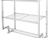 Organize It All Metro 2 Tier Wall Rack With Towel Bars Steel in Chrome N... - $32.57
