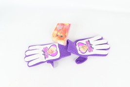 NOS Vintage 80s Barbie For Girls Spell Out Winter Finger Gloves Purple A... - £30.73 GBP