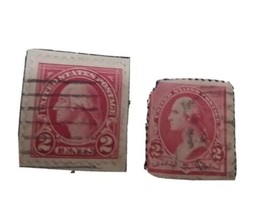 VERY RARE 1923 George Washington Rare 2 Cent Red Stamp USA perforated initials - £62.28 GBP