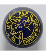 Vtg Loyal Order of Moose PAP Glas Paperweight Handmade Art Glass Blue Ye... - $425.32 MXN