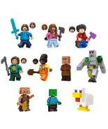 10Pcs Minecraft Minifigures Steve Garrett Garrison Henry Natalie Dawn Mini Block - $384.34 MXN