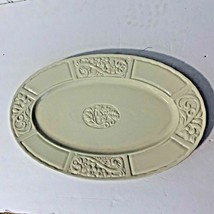 Carmel Ceramice Cream Flower Garden Oval Serving Platter 16 x 10 cream c... - $32.66
