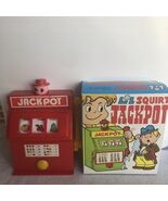 Vintage Squirt Jackpot Slot Machine Gag Novelty Plastic Toy Hong Kong w BOX - $23.05 CAD