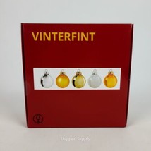 IKEA VINTERFINT Decoration 25 Pack Ornament Glass Silver Gold 1½&quot; New 60... - $18.32