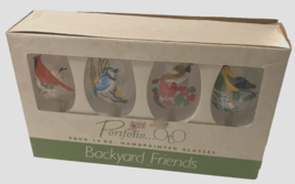 $20 Portfolio Backyard Friends Hand Painted Vintage Birds Water Wine Gob... - $13.06