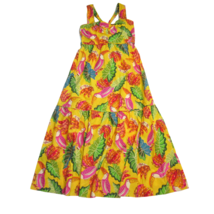 NWT FARM Rio Beaks &amp; Bananas Maxi in Yellow Cotton Bow Back Tank Dress L $235 - $148.50