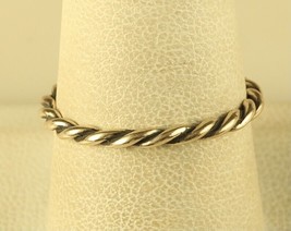 Vintage Sterling Silver Signed 925 Carolyn Pollack Thin Twisted Rope Like Ring - £30.16 GBP