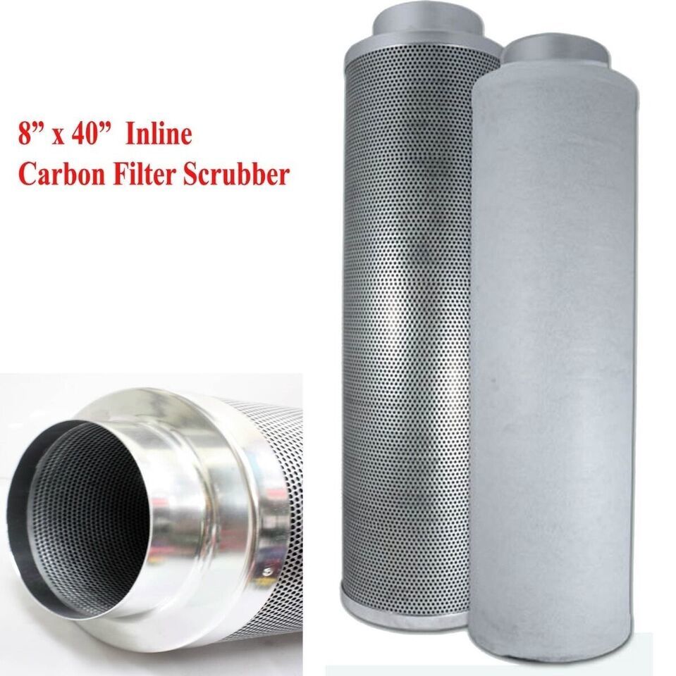 8&quot; x 40&quot; 1100CFM Hydro Air Carbon Filter Odor Control Scrubber Inline Ex... - $155.20