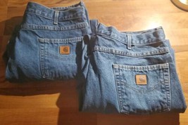 Carhartt Jeans Mens 40x30 Relaxed Blue B17 DST Workwear Denim Lot Of 2 - $48.50