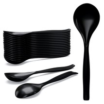 18 Pack Large Black Plastic Serving Spoons, Plastic Serving Utensils, Di... - $33.99