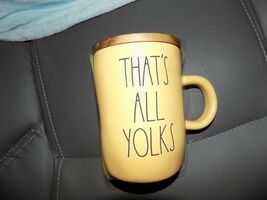 Rae Dunn by Magenta Easter That's all Yolks Yellow Mug With Wooden Coast... - $31.50