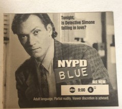 NYPD Blue Tv Guide Vintage Print Ad Jimmy Smits Dennis Franz Tpa11 - £4.57 GBP