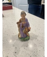 Vintage Paper Mache Italy Joseph Nativity Scene Figure 4.25” Missing Staff - $26.18