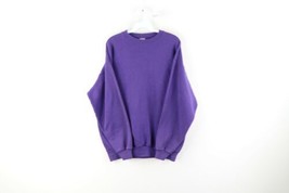 Vintage 90s Streetwear Mens Size Large Blank Faded Crewneck Sweatshirt Purple - £38.91 GBP