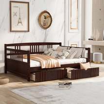 Full Size Daybed Wood Bed with Two Drawers,Espresso(OLD SKU:LP000058AAP) - £289.95 GBP