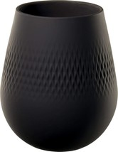 Carre, 5 In., Black Villeroy And Boch Collier Noir Small Vase. - £88.18 GBP