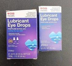 2 Pc Boxes, Mixed Lot CVS Lubricant Eye Drops (ZZ16) - £20.12 GBP