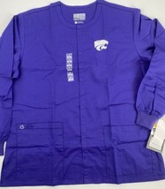 Kansas State Wildcats Scrubs Top Size Large Wonder Wink Work Snap Front Purple - £12.08 GBP