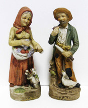 Vtg Homco #1417 Pair Of Figurines , Old Man &amp; Old Woman Porcelain - $16.00