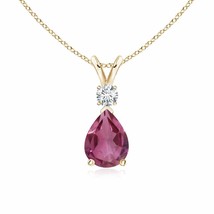 Authenticity Guarantee

ANGARA Pink Tourmaline &amp; Diamond Pendant in 14K Yello... - $967.12