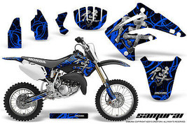 HONDA CR 85 03-07 GRAPHICS KIT CREATORX DECALS STICKERS SAMURAI BLUE-BLACK - £130.62 GBP