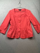 Talbots Womens Blazer Top Size 8 Pleated Career Pockets coral pink Simple Modern - £19.61 GBP