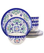Laurie Gates California Designs Tierra Star 12 Piece Hand Painted Dinner... - €82,16 EUR