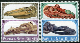 ZAYIX Papua New Guinea 199-202 MH Wood Carvings Crocodile 071423S142 - £2.75 GBP