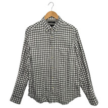 Banana Republic Shirt Mens Medium Gray White Linen Button Up Camden Fit ... - €21,64 EUR