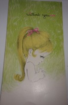  Reed Starline Extra Large Valentine Card Little Girl Flocked Hair Witho... - $6.99