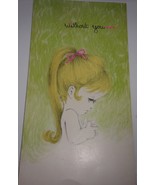  Reed Starline Extra Large Valentine Card Little Girl Flocked Hair Witho... - £5.48 GBP