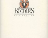 Boodle&#39;s of Boston Menu Massachusetts An Authentic Grill 1990&#39;s Hilton H... - $25.74