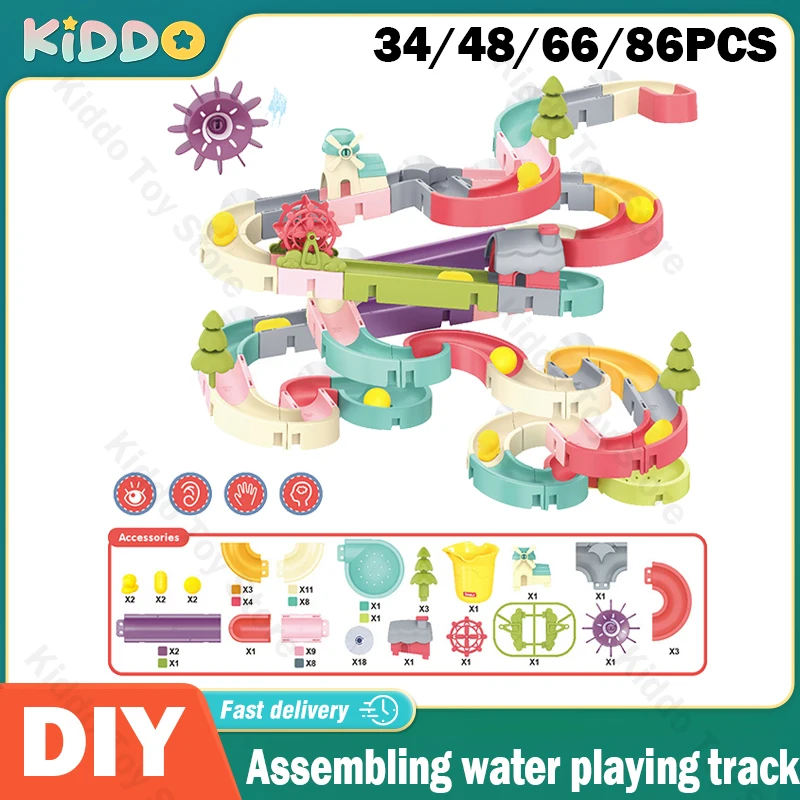 Baby Bath Toys DIY Assembling Track Water Run Bathroom Bathtub Kids Play... - £17.30 GBP+