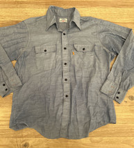 Vintage LEVIS ORANGE TAB SHIRT  XL BLUE CHAMBRAY LIGHTWEIGHT Distressed ... - £86.49 GBP