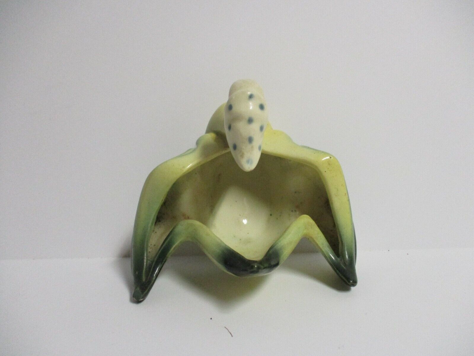 Primary image for Vintage Hull USA Baby Goose Duck Swan Ceramic Planter Polka-Dot Bonnet 3” Tall