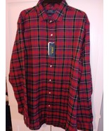 POLO RALPH LAUREN MENS RED NAVY GREEN YELLOW PLAID L/S FANNEL SHIRT XXL ... - €42,31 EUR