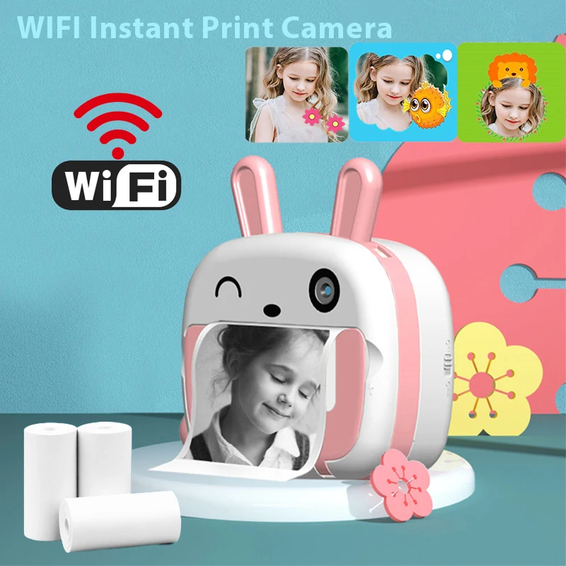 Instant Print Camera for Children Thermal Paper Printer Wireless WIFI Phone - £75.29 GBP+