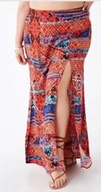 Plus Size Maxi Skirt Aztec Tribal Print Long Skirt Geo Boho High Waist 1X NEW - £13.61 GBP
