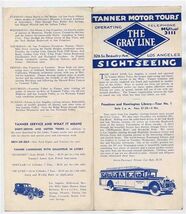 The Gray Line Los Angeles California Sightseeing Brochure 1930's Tanner ... - $17.82