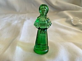 VINTAGE 1970’s Degenhart Glass Green Colonial Priscilla Women Girl Figurine - £11.00 GBP