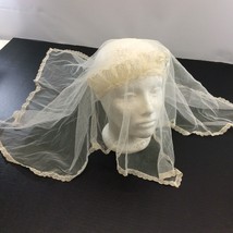 First Communion Flower Girl Veil 28&quot; Length White Two Layers Elastic Floral - £13.91 GBP