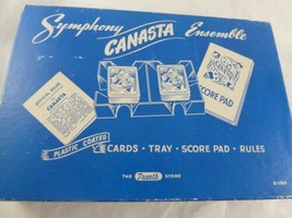 Vintage Canasta card Game with 2 decks in original box 1950 Rexall Drug ... - $17.81